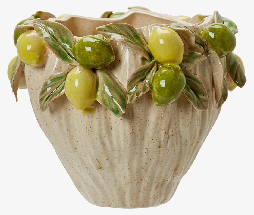 Citra Kruka Offwhite/Gul/Grön Wikholm Form Krukor Örtkrukor Glaskrukor