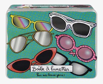 Bild av plåtburk med färgglad design och solglasögon