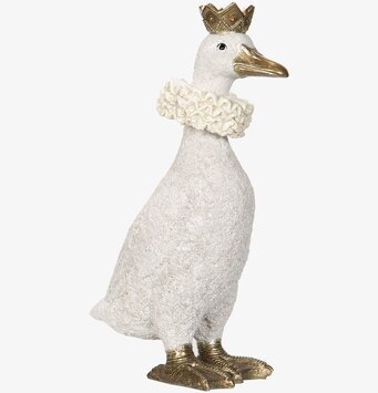 Bild av skulptur: Anka med krona och gyllene detaljer