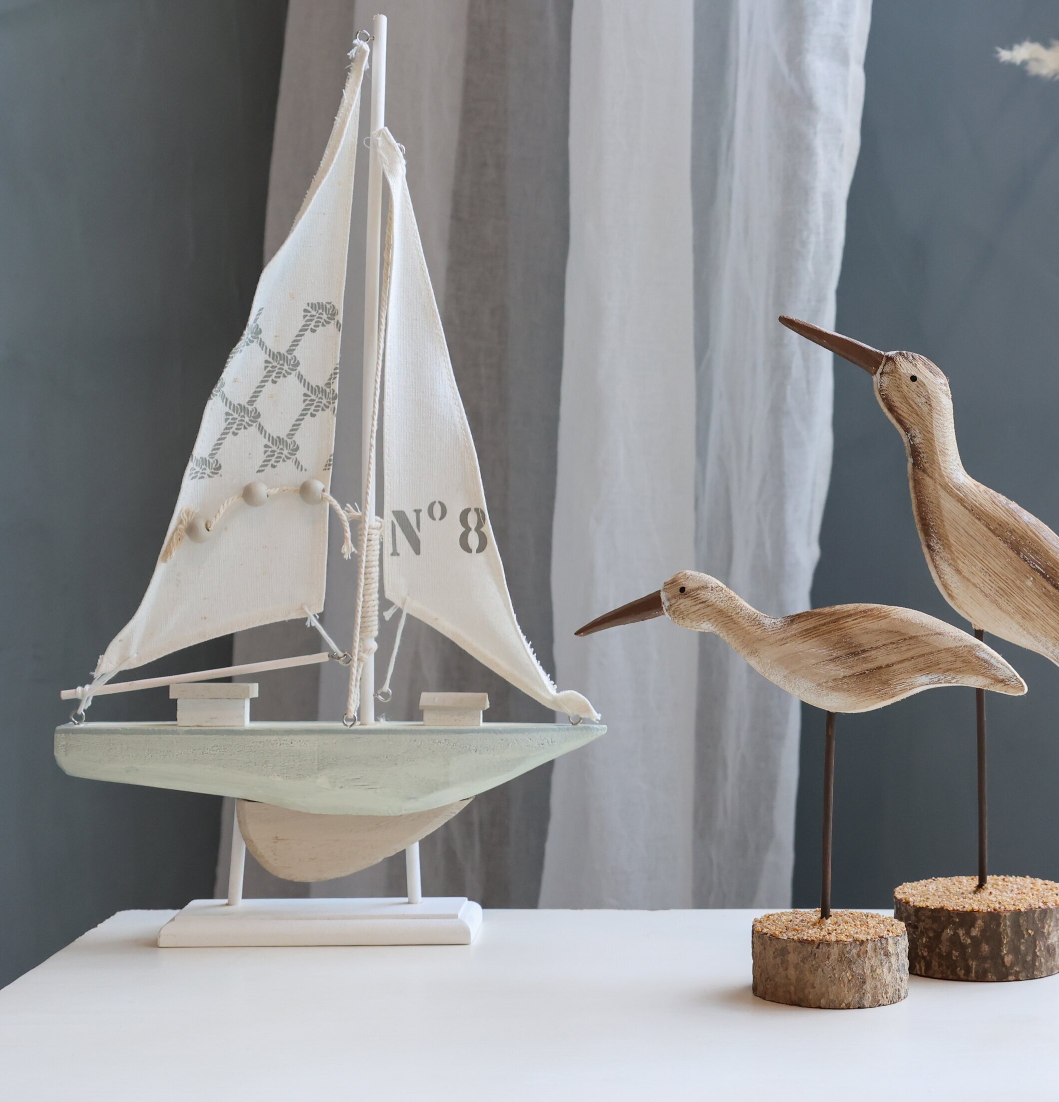 Segelbåt Nᵒ8 Creme Chic Antique Övrig prydnad/dekoration för inredning innemiljö