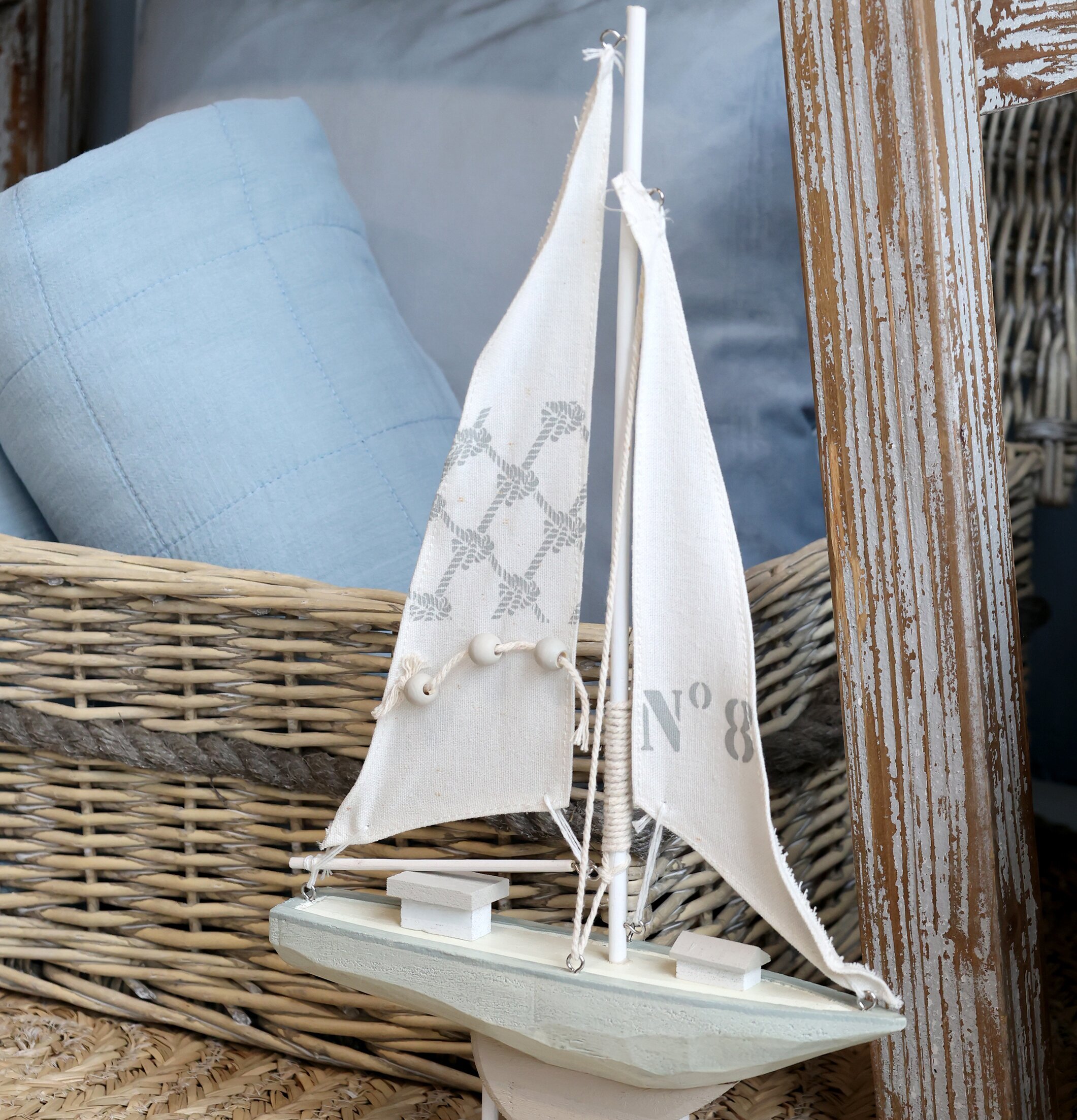 Segelbåt Nᵒ8 Creme Chic Antique Övrig prydnad/dekoration för inredning innemiljö