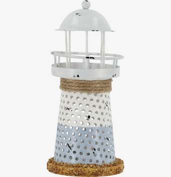 Bild av dekorativt fyrtorn i maritim stil med LED-ljus