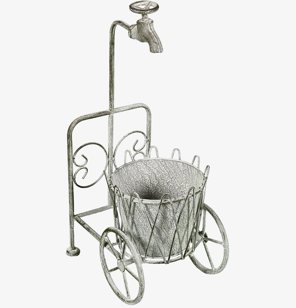 Planteringsvagn Med Vattenkran Deco Ambiente Haus Krukor Örtkrukor Glaskrukor Övrig prydnad/dekoration för inredning utemiljö