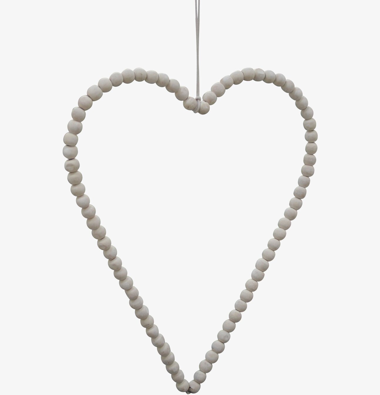 Heart Of Beads - Vit från Krasilnikoff, dekorativt hjärta