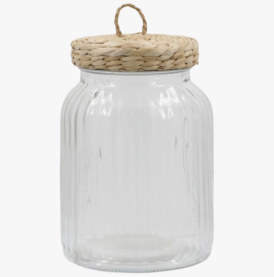 Glasburk Med Flätat Lock Mellan Chic Antique Glasburkar