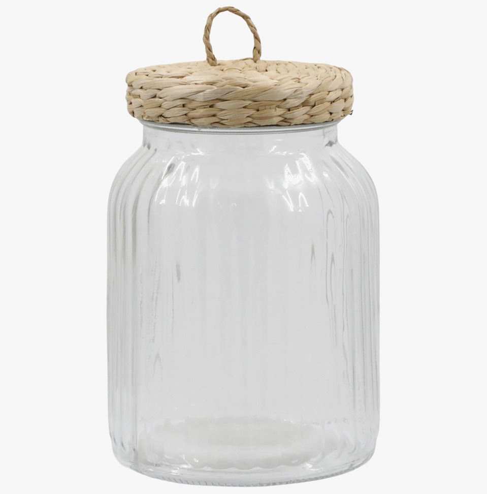 Glasburk Med Flätat Lock Mellan Chic Antique Glasburkar