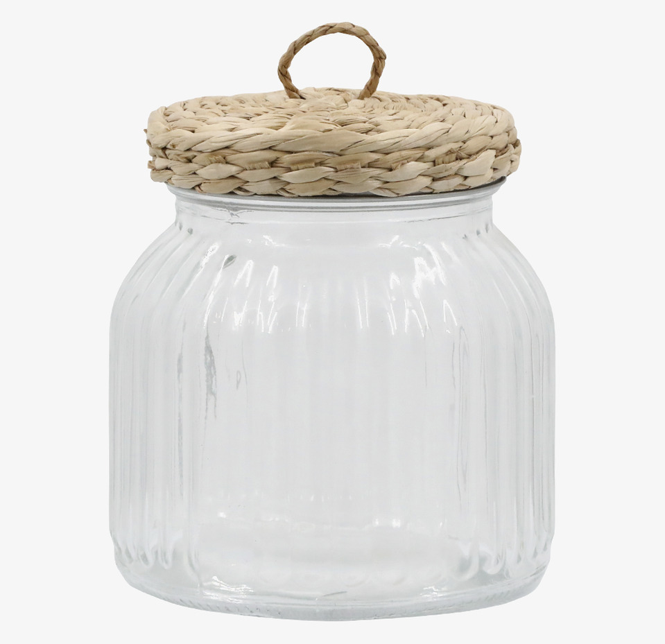 Glasburk Med Flätat Lock Liten Chic Antique Glasburkar