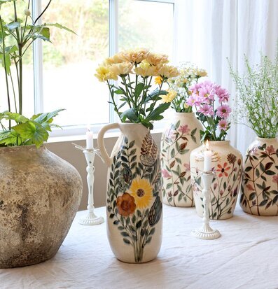 Kanna Med Blomstermotiv 36cm Chic Antique Vaser Övrig prydnad/dekoration för inredning innemiljö