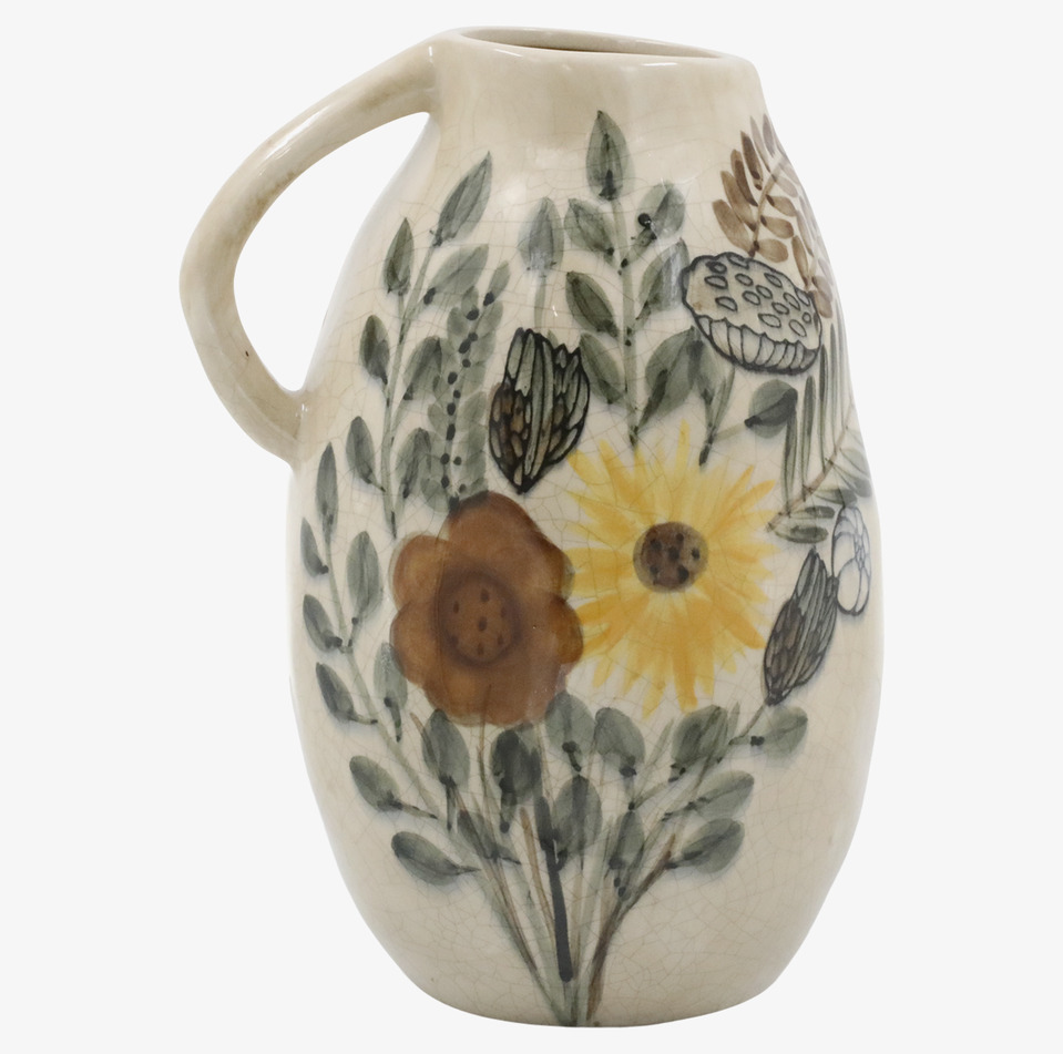 Kanna Med Blomstermotiv 25cm Chic Antique Vaser Övrig prydnad/dekoration för inredning innemiljö