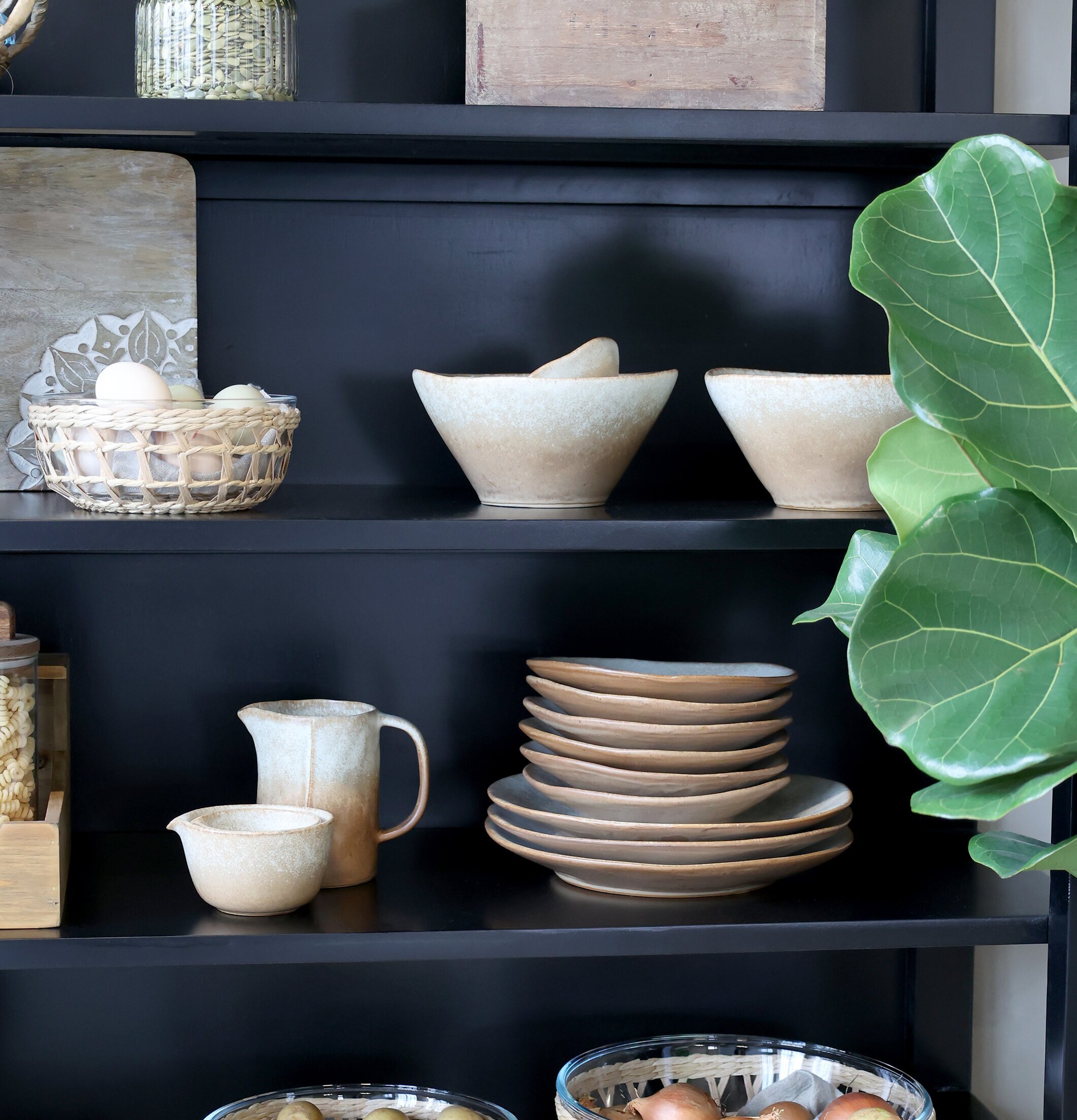 Skål Med Flätad Korg Ø23cm Ø18cm Chic Antique Skålar att äta ur tilltugg Såskannor/Vispskål servering Matlådor