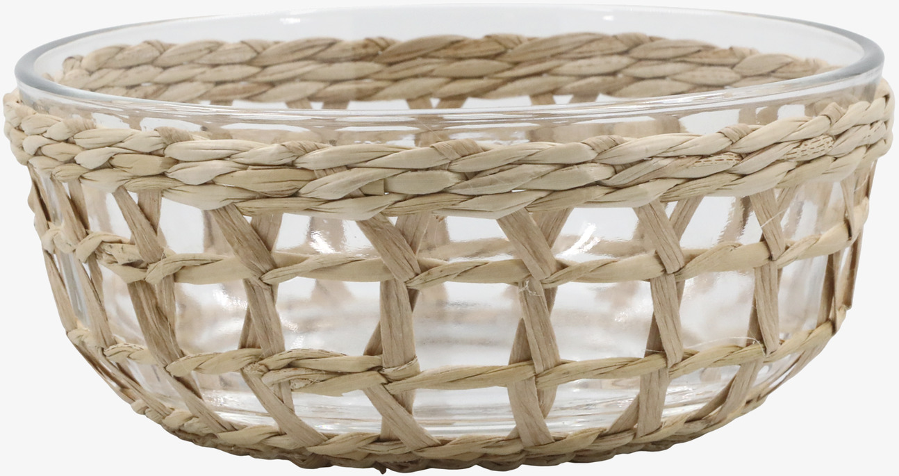 Skål Med Flätad Korg Ø18cm Chic Antique Skålar att äta ur tilltugg Såskannor/Vispskål servering Matlådor Förvaring