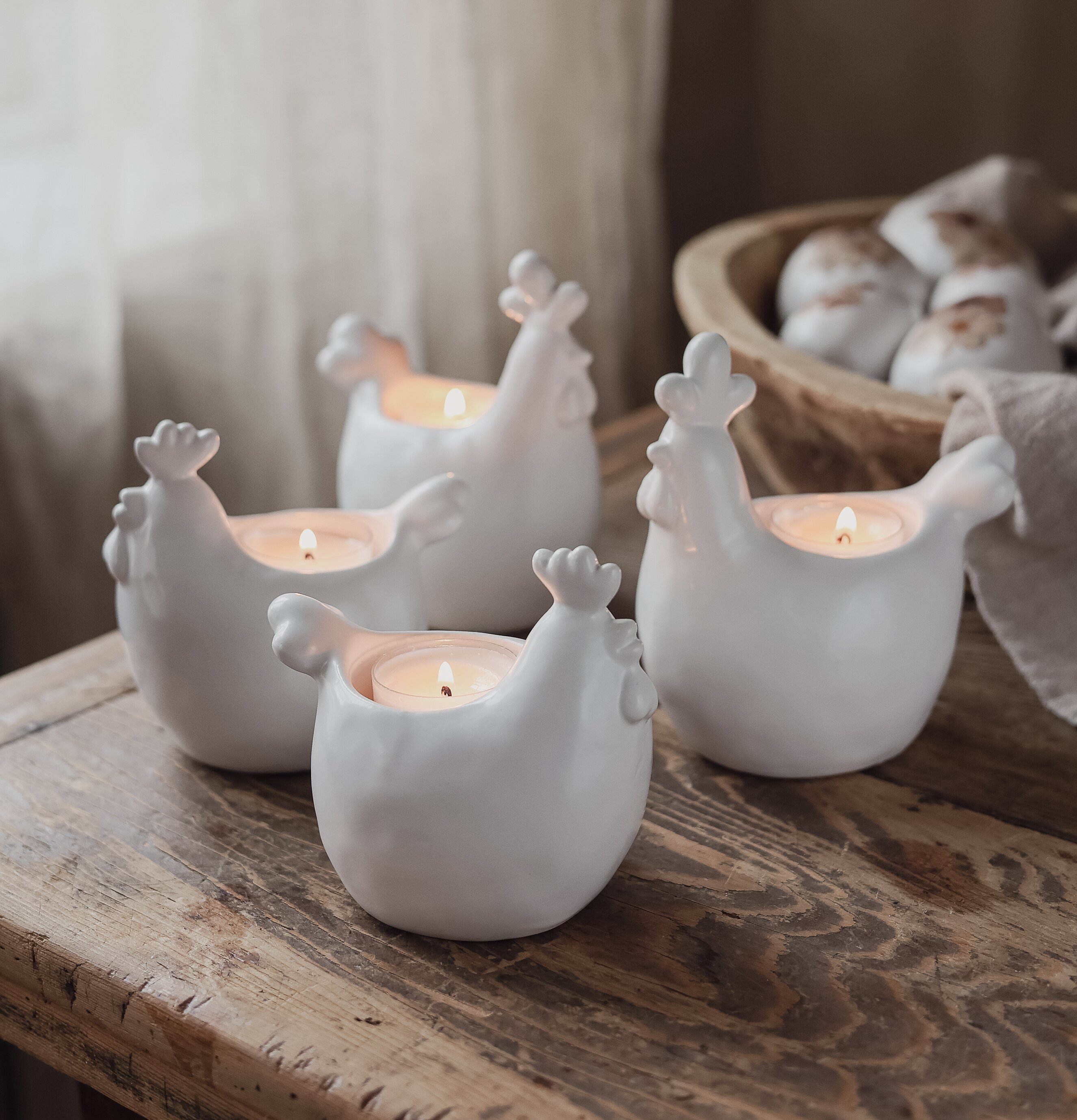 Ljuslykta Tupp Matt Vit Höna Majas Cottage Ljusstakar Adventsstakar Ljushållare Ljushyllor Lyktor Endless Light Ljuslyktor Övrig