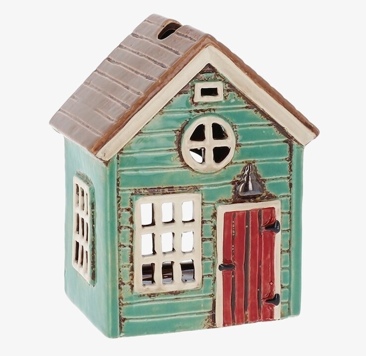 Ljuslykta Village Pottery - Holiday House Green Joe Davies Lyktor Endless Light Ljuslyktor