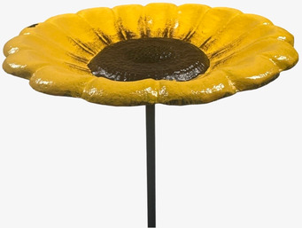 Bild av fågelbad med unik blomdesign och livfull färg