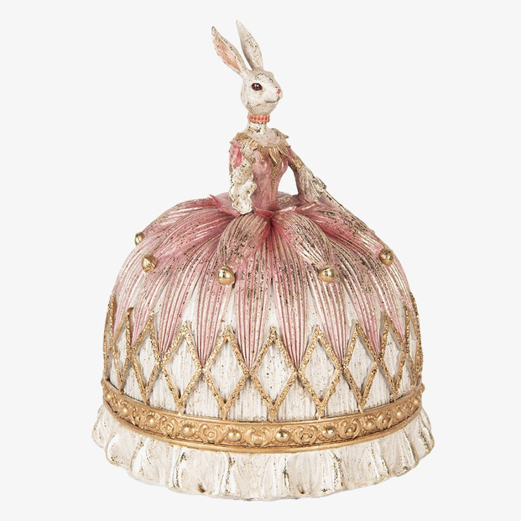 Figurin Kanin Vit/Rosa Clayre & Eef Kaniner för prydnad/dekoration Prydnadskaniner Dekorationskaniner Bunnys dekoration