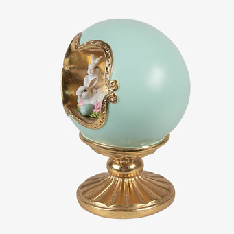 Bild av dekorativt föremål med kaniner i turkos och guld