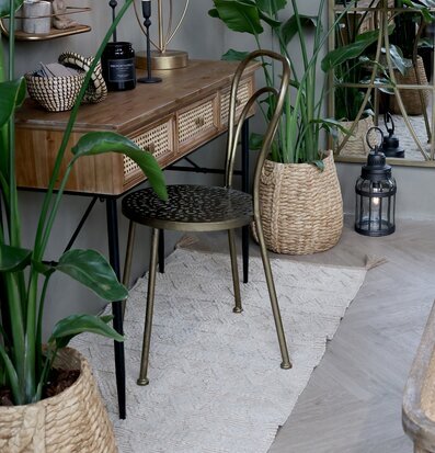 Bild av elegant rum med naturliga och stilfulla inslag