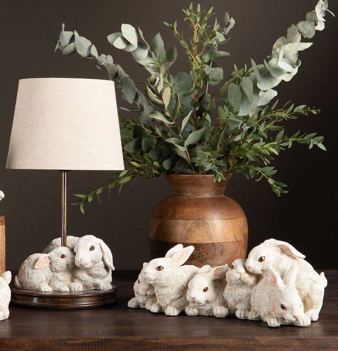 Kaniner På Rad Vit Poly A Lot Decoration för prydnad/dekoration Prydnadskaniner Dekorationskaniner Bunnys dekoration