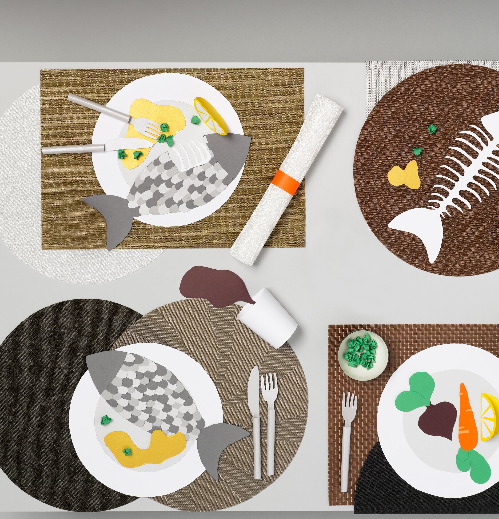 Bild av kreativ och mångsidig dukning med bordstabletter