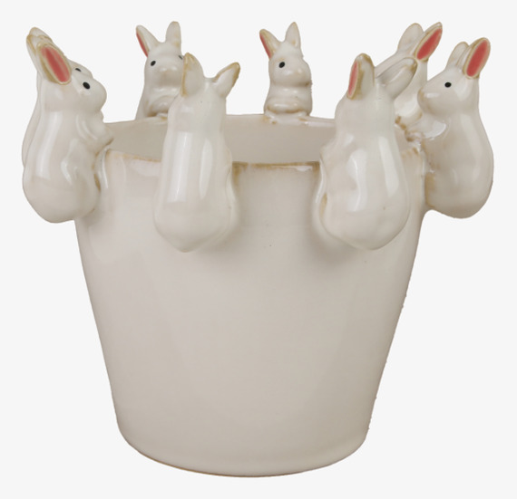 Kruka Vit Kanin 14cm Västanvinden Krukor Örtkrukor Glaskrukor