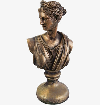 Bild av elegant statybyst i antikguld med klassisk stil