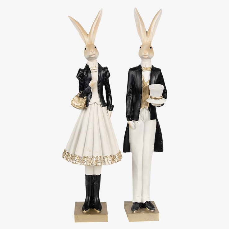 Kanin Med Frack Guld/Svart Kjol Clayre & Eef Kaniner för prydnad/dekoration Prydnadskaniner Dekorationskaniner Bunnys dekoration