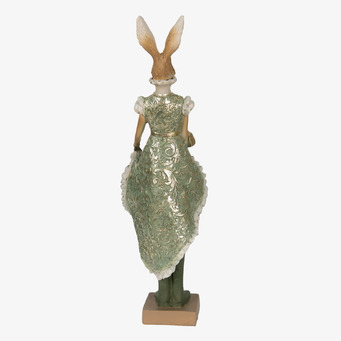Bild av dekorativ kaninfigur i elegant grönt utförande