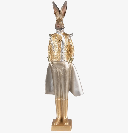 Dekoration Kanin Herr Guld 44cm Clayre & Eef Kaniner för prydnad/dekoration Prydnadskaniner Dekorationskaniner Bunnys dekoration