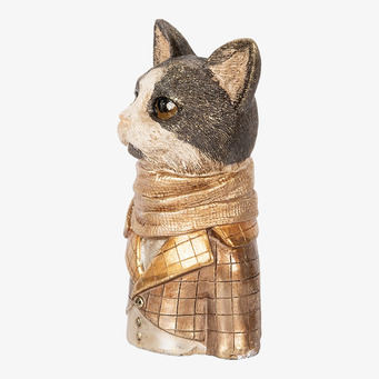 Bild av elegant kattstaty i guld med sofistikerad design