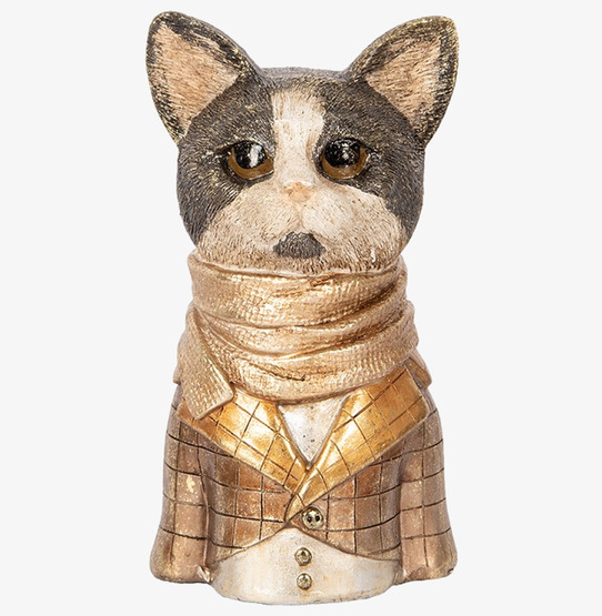 Staty Katt Deco Guld Clayre & Eef Byster