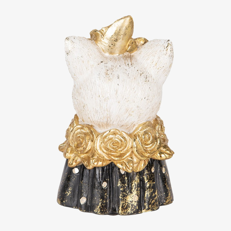 Staty Katt Deco Svart/Guld Clayre & Eef Byster