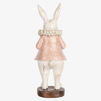 Bild av dekorativ kanin i vit och rosa med vintage stil