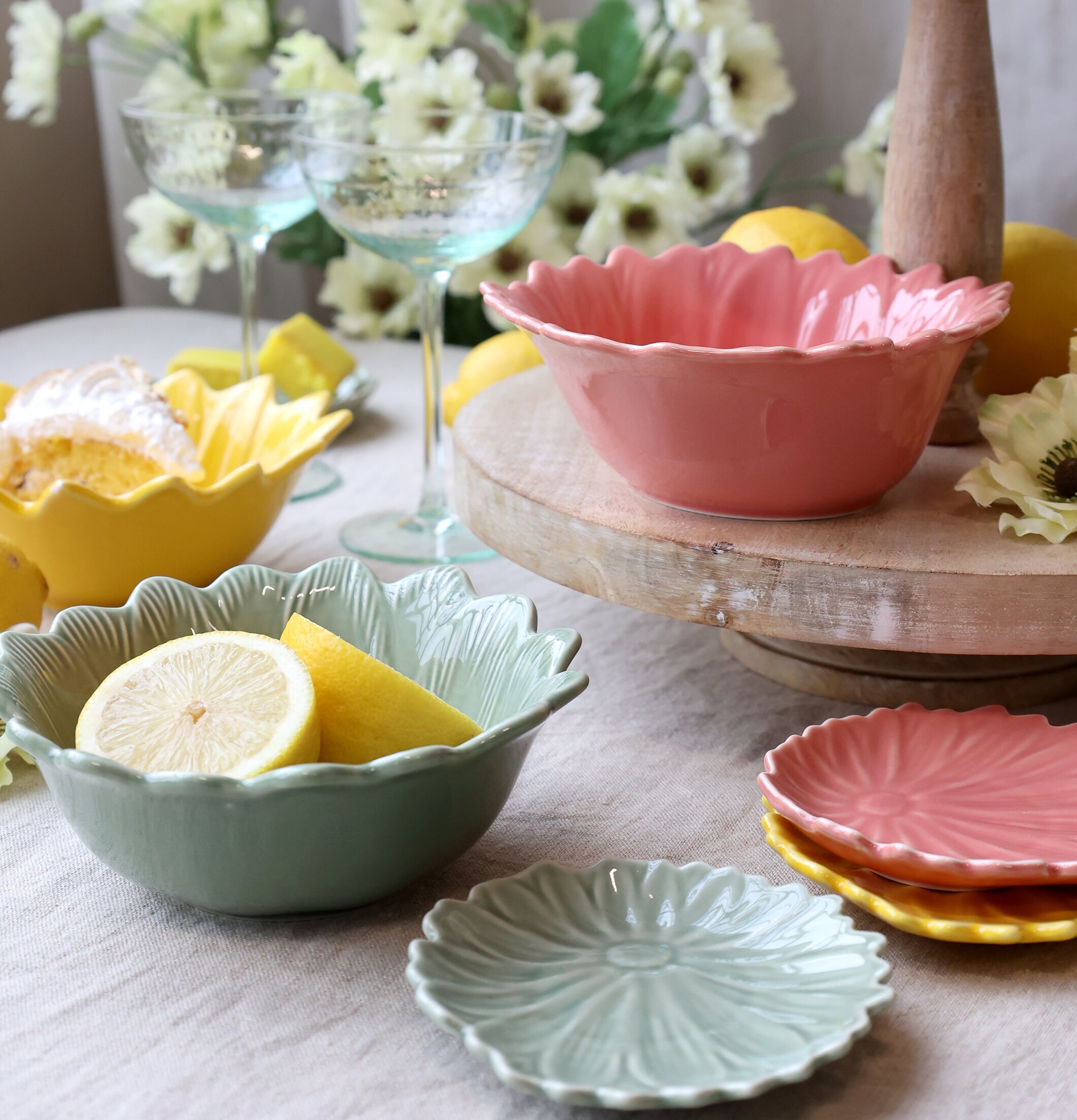 Skål Blomma Rosa Grön Chic Antique Skålar att äta ur tilltugg Såskannor/Vispskål servering Matlådor Förvaring av