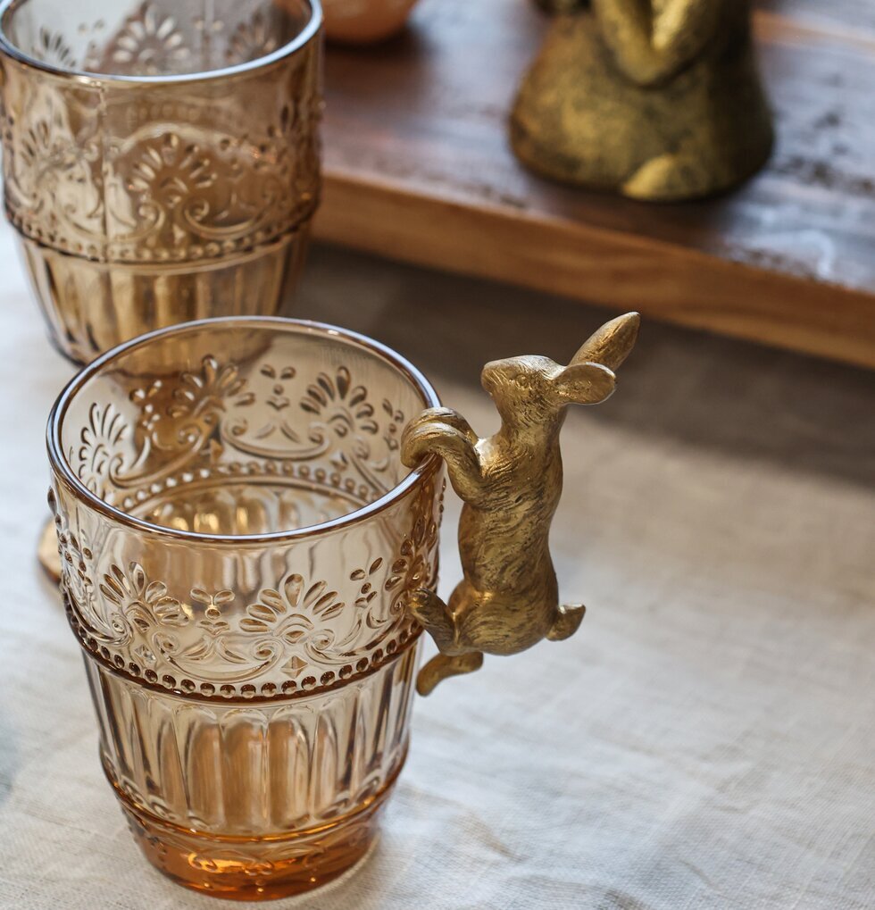 Klättrande Kanin Till Glas Mässing Chic Antique Övrig prydnad/dekoration för inredning innemiljö