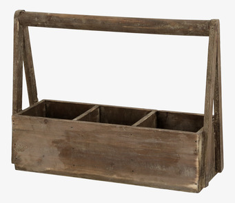 Bild av rustik trälåda med handtag och vintage design