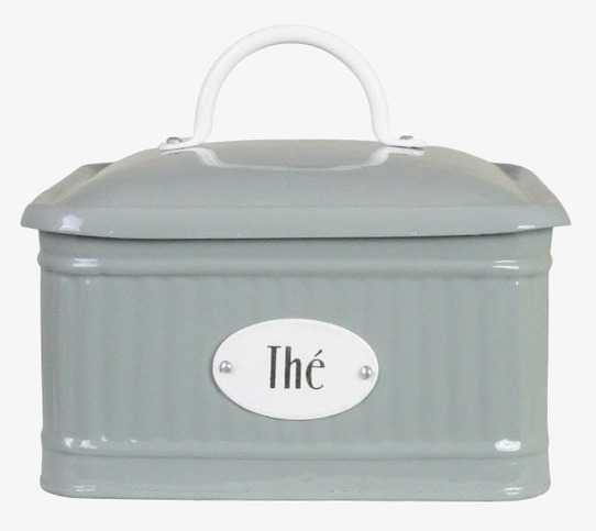 Plåtburk Hugo Thé m. Fack Grön Strömshaga Plåtburkar Metallburkar