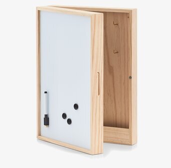 Bild av nyckelskåp med whiteboard och magneter