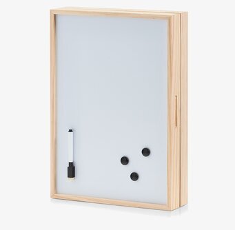 Bild av stilrent nyckelskåp med whiteboard och magneter