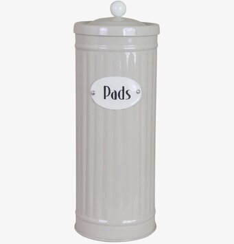 Bild av elegant beige plåtburk med vintage-känsla