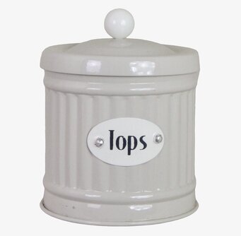 Bild av elegant beige plåtburk med räfflad yta