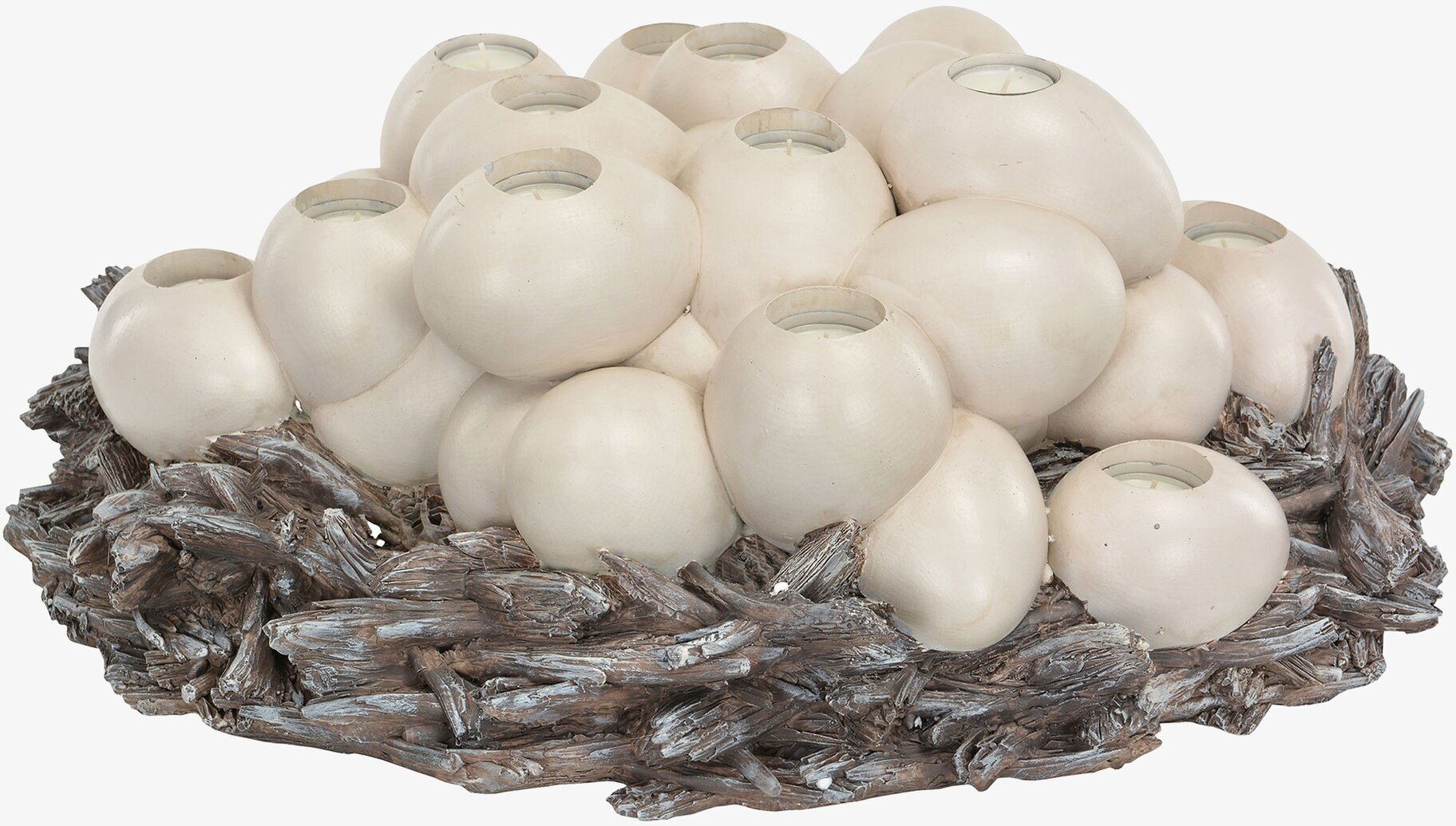 Bild av unik ljusstake med äggdesign och antik finish