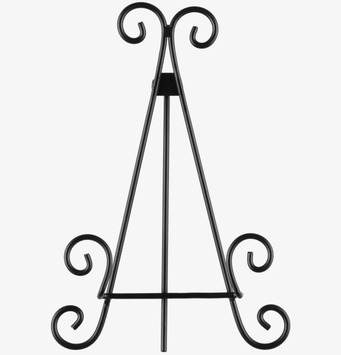 Bild av stilrent svart tallriksstativ med elegant design