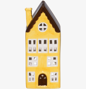 Bild på charmig ljuslykta formad som ett litet hus