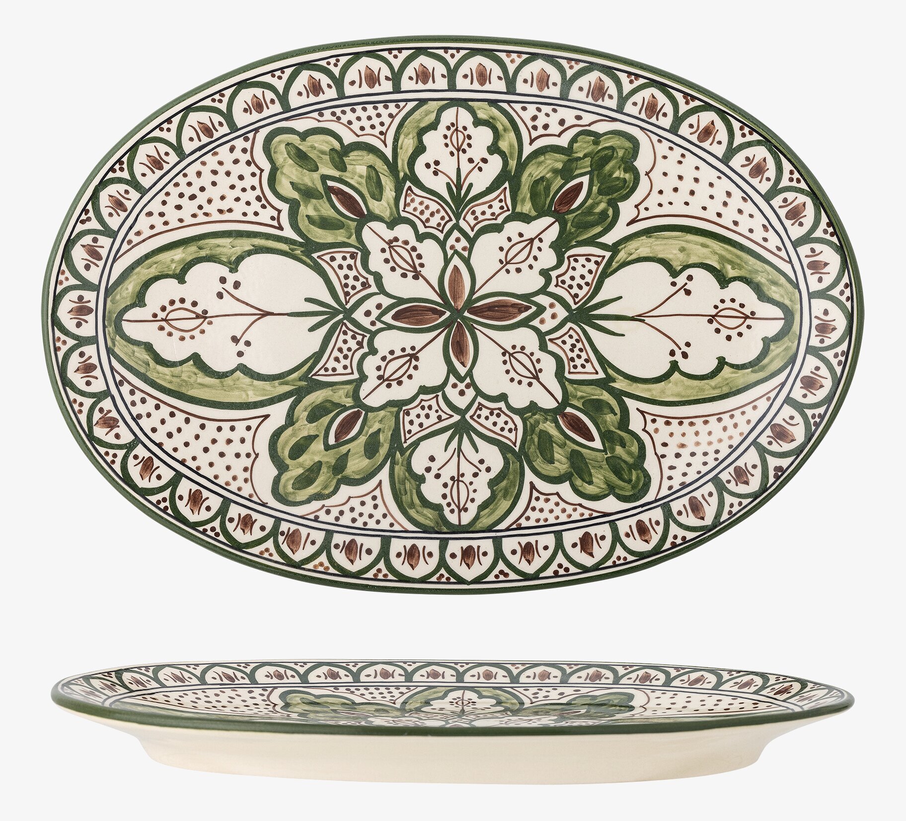Serveringsfat Karlie Grön Bloomingville Serveringsbrickor Brickset