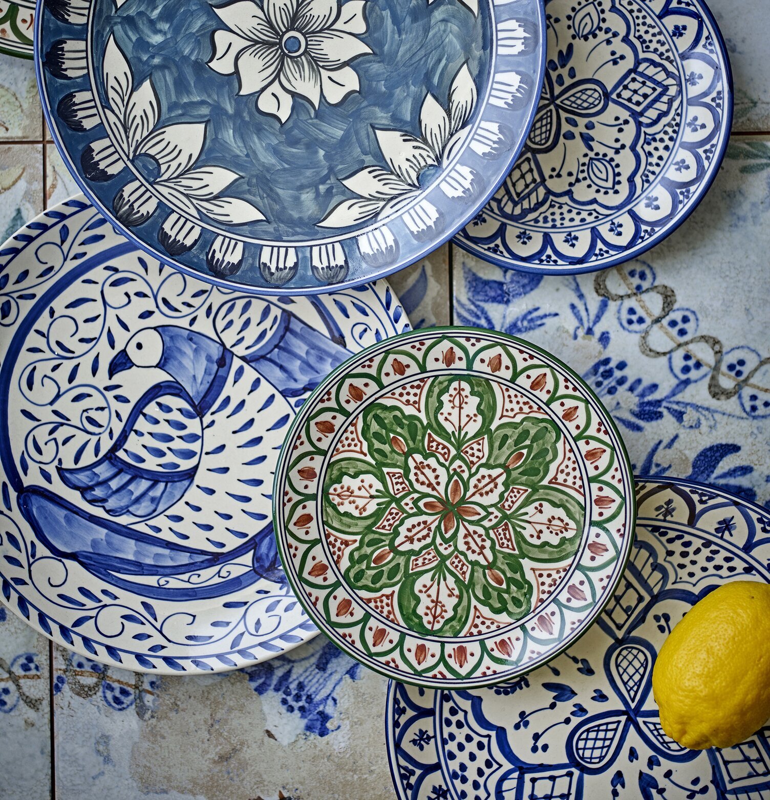 Assiett Karlie Grön Bloomingville Tallrikar Djupa tallrikar (ej skål) Desserttallrikar Assietter Barntallrikar Picknicktallrikar