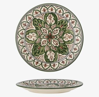 Bild av cirkulär keramikassiett med folkloristiskt mönster