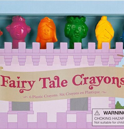 Bild av färgglada kritor formade som sagofigurer