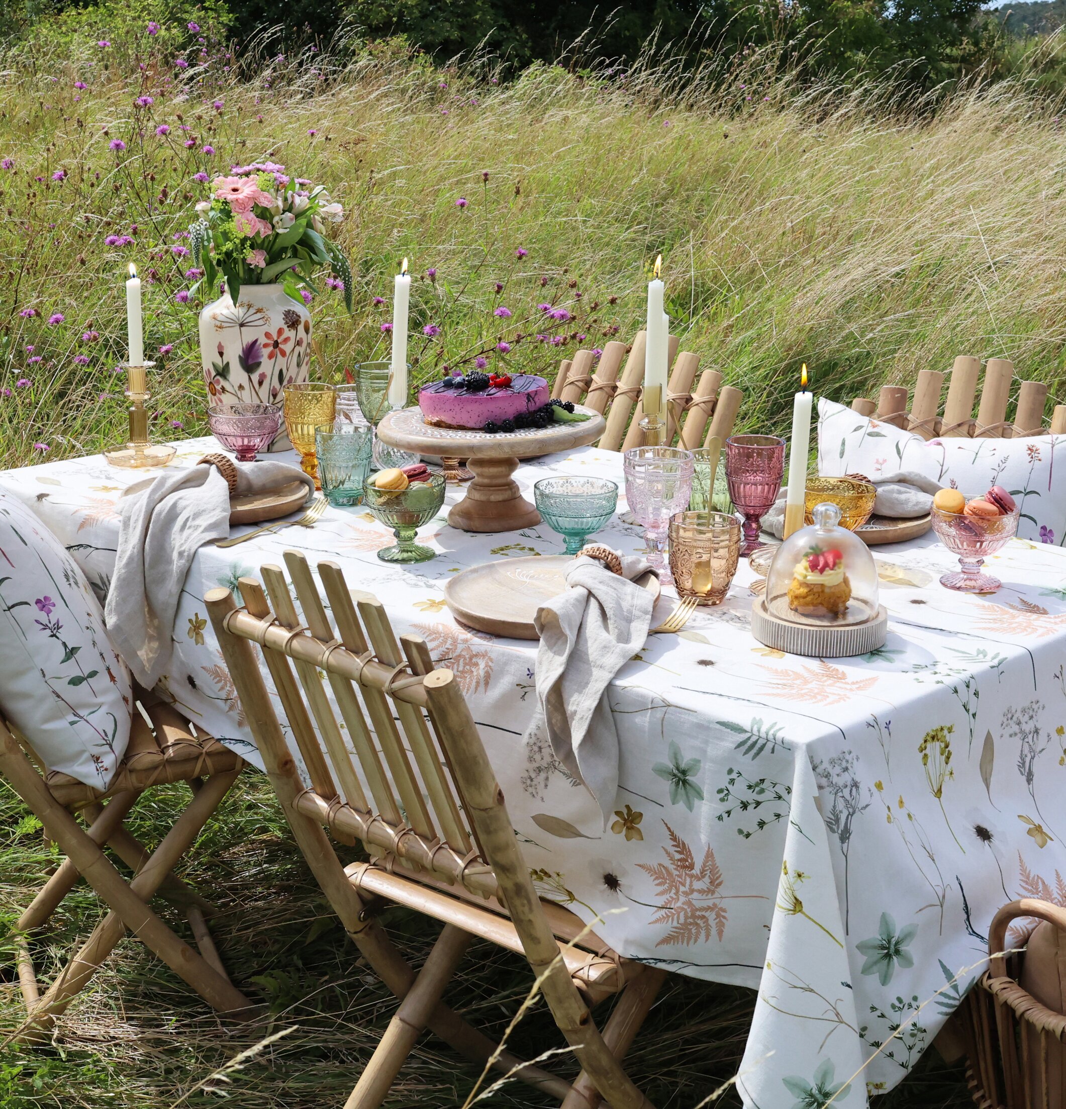 Bordsduk Blomsterprint Creme Chic Antique Bordsdukar & löpare bordslöpare