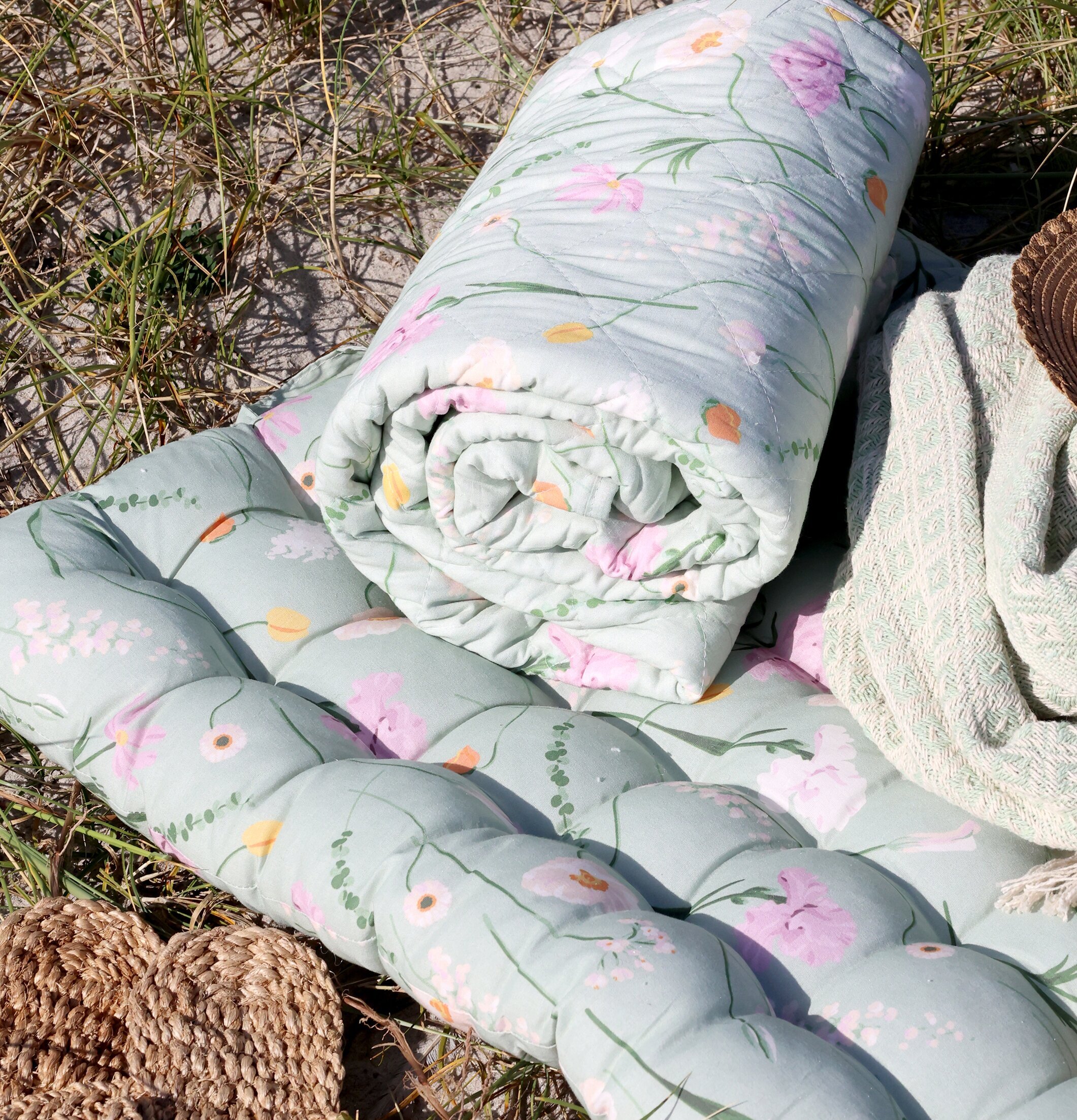 Madrass Blomster Grön Chic Antique Madrasser & stolsdynor