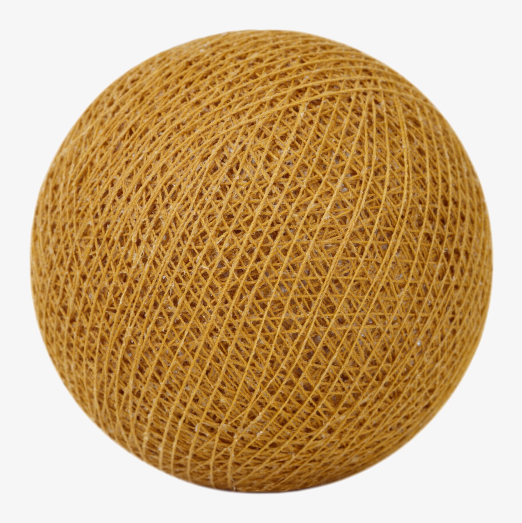 Bild av senapsgul dekorationsboll med moleskinstruktur